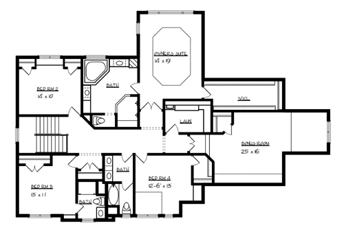Upper Floor Plan image of Superior House Plan
